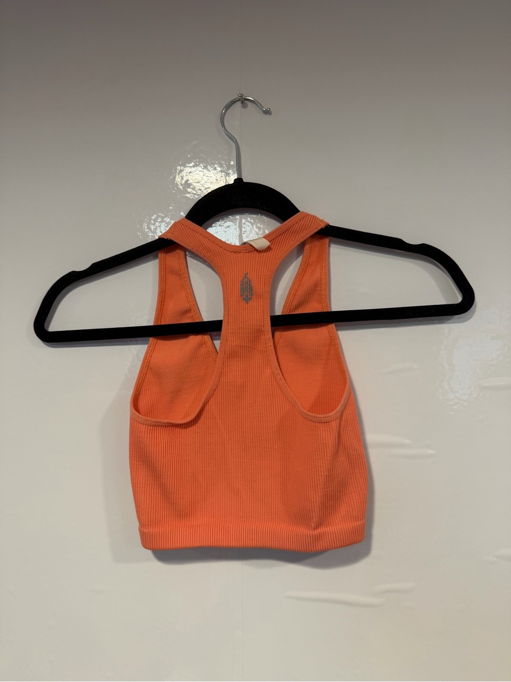 Orange Ribbed Free People Movement‎ Racerback Crop Top - Picture 3 of 3